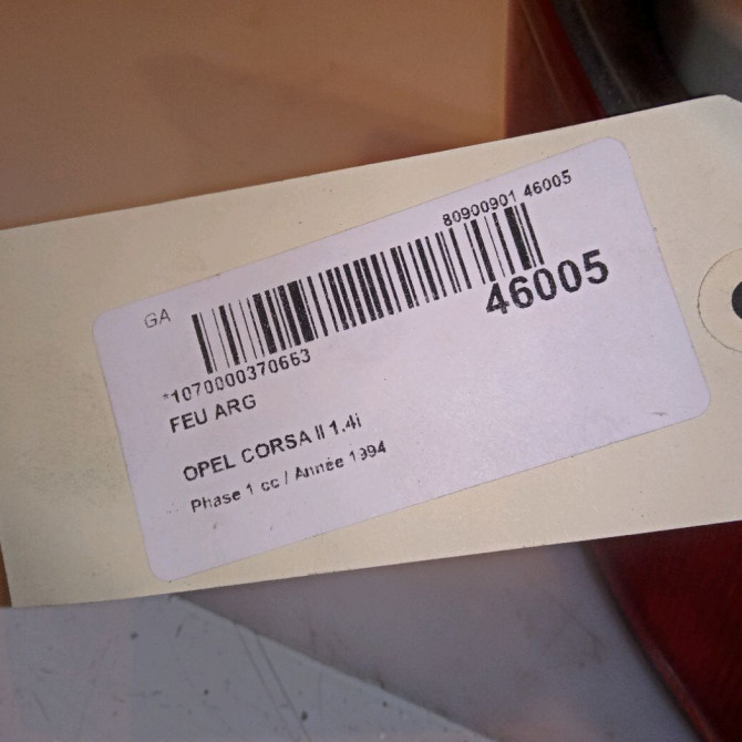 Feu arrière gauche occasion OPEL CORSA II Phase 1 03-1993->04-1997 1.4i 90444141 4