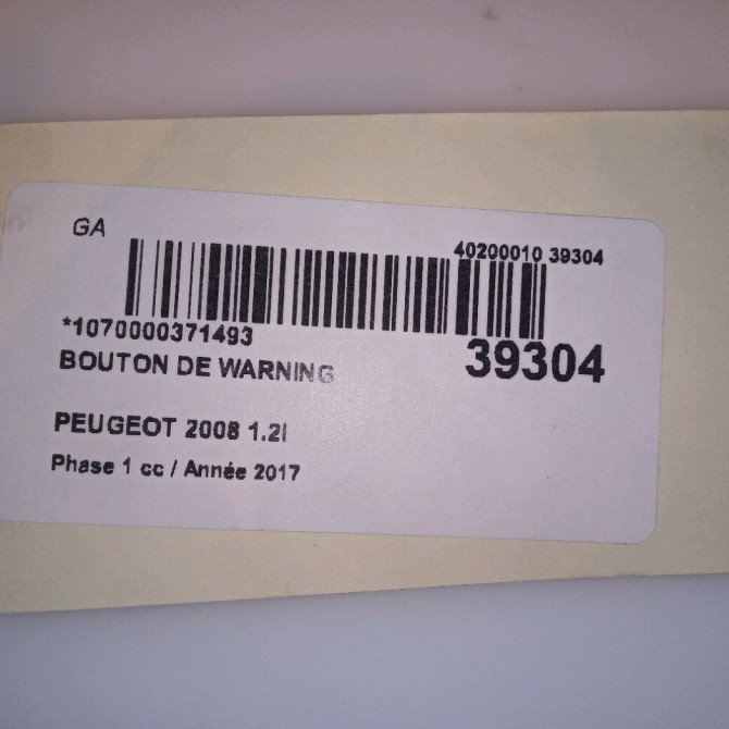 Bouton de warning occasion PEUGEOT 2008 Phase 1 01-2013->... 1.2i PURETECH 110ch 96750916ZD 4