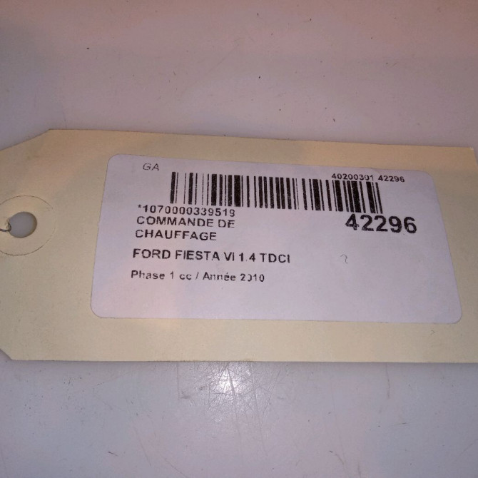 Commande de chauffage occasion FORD FIESTA VI Phase 1 10-2008->11-2012 1.4 TDCI 68ch 1777069 4