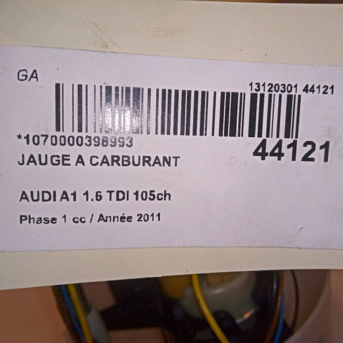 Jauge a carburant occasion AUDI A1 Phase 1 06-2010->03-2015 1.6 TDI 105ch 6R0919673 5