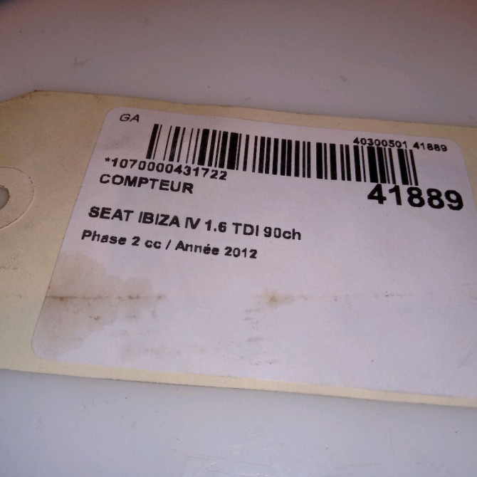 Compteur occasion SEAT IBIZA IV IBIZA IV Phase 2 2012-02-01->2016-03-31 1.6 TDI 90ch 6J0920804LX 4