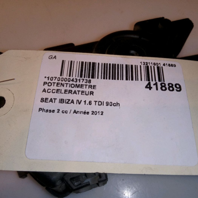Potentiometre accelerateur occasion SEAT IBIZA IV IBIZA IV Phase 2 2012-02-01->2016-03-31 1.6 TDI 90ch 5