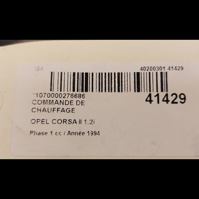 Commande de chauffage occasion OPEL CORSA II Phase 1 03-1993->04-1997 1.2i 3