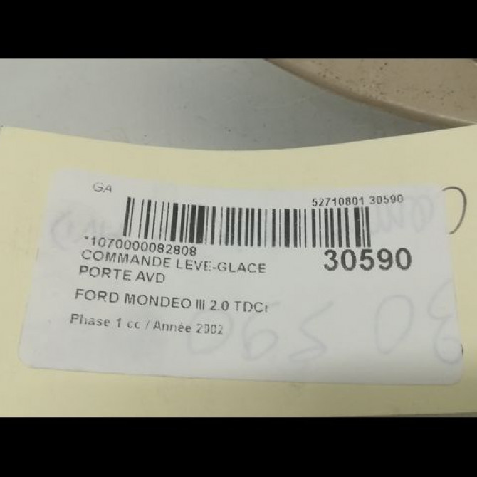 Commande lève-glace porte avant droite occasion FORD MONDEO II Phase 1 09-2000->06-2007 2.0 TDCI 130ch 3
