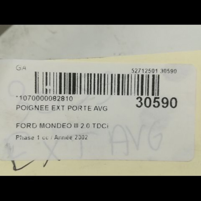 Poignee ext porte avg occasion FORD MONDEO II Phase 1 09-2000->06-2007 2.0 TDCI 130ch 1448122 3