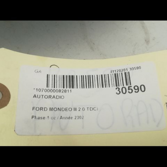 Autoradio occasion FORD MONDEO II Phase 1 09-2000->06-2007 2.0 TDCI 130ch 1384943 3