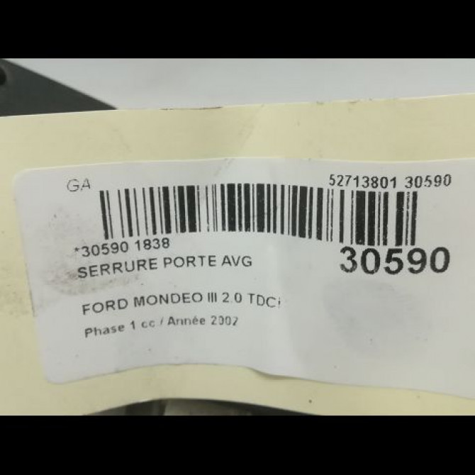 Serrure porte avg occasion FORD MONDEO II Phase 1 09-2000->06-2007 2.0 TDCI 130ch 4057983 4