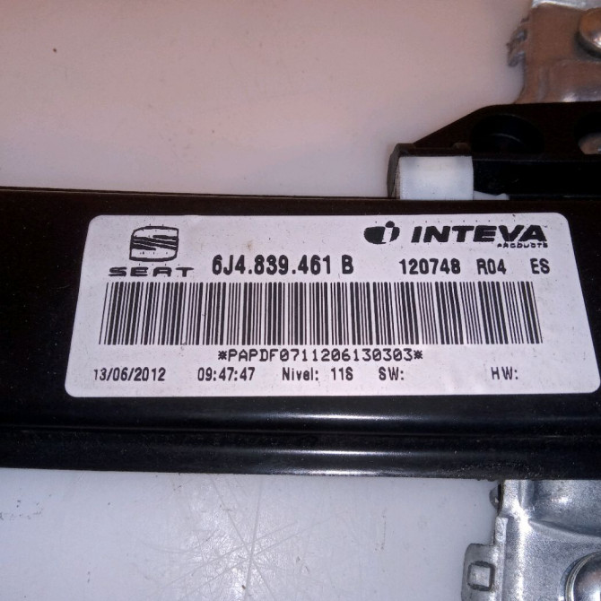 Mecanisme leve-glace arrière gauche occasion SEAT IBIZA IV IBIZA IV Phase 2 2012-02-01->2016-03-31 1.6 TDI 90ch 6J4839461C 3