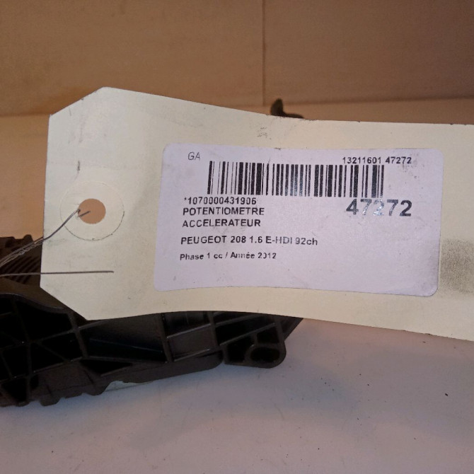 Potentiometre accelerateur occasion PEUGEOT 208 208 Phase 1 2012-03-01->2015-09-30 1.6 E-HDI 92ch 5