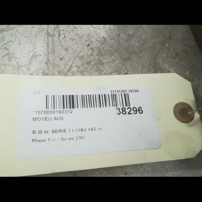 Moyeu avg occasion B.M.W. SERIE 1 I Phase 1 01-2007->07-2011 118d 143ch 31216765157 3