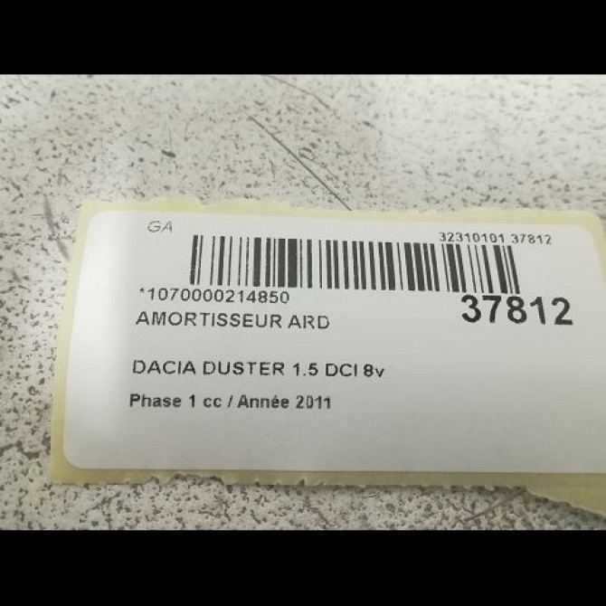 Amortisseur arrière droit occasion DACIA DUSTER Phase 1 03-2010->12-2013 1.5 DCI 8v 110ch 562105043R 2