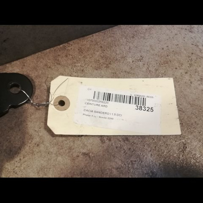 Ceinture arrière droite occasion DACIA SANDERO I Phase 1 06-2008->10-2012 1.5 DCI 70ch 8200751262 2