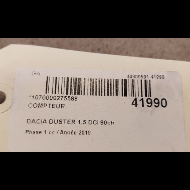 Compteur occasion DACIA DUSTER Phase 1 03-2010->12-2013 1.5 DCI 90ch 248104707R 3