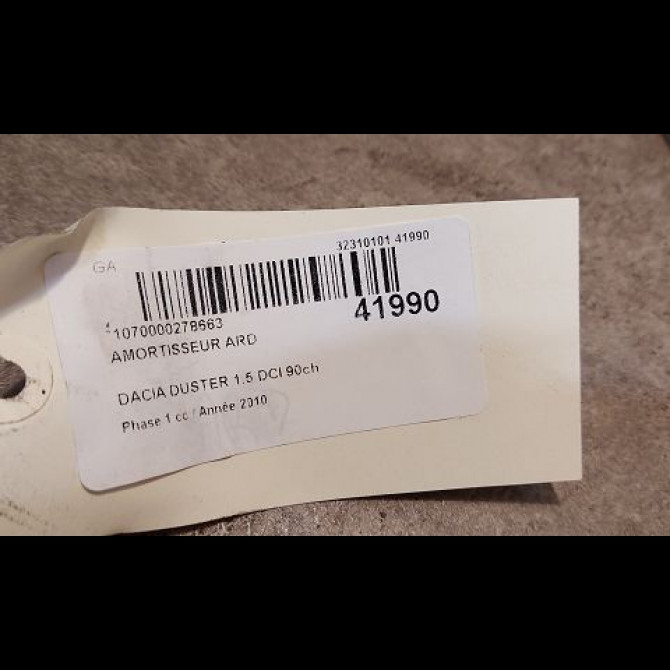 Amortisseur arrière droit occasion DACIA DUSTER Phase 1 03-2010->12-2013 1.5 DCI 90ch 562105043R 2