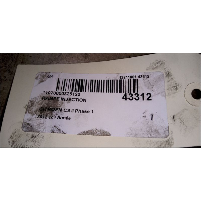Rampe injection occasion CITROEN C3 II Phase 1 11-2009->02-2013 1570Q4 2