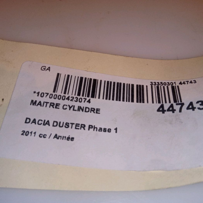 Maitre cylindre occasion DACIA DUSTER Phase 1 03-2010->12-2013 4