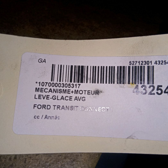 Mecanisme+moteur leve-glace avg occasion FORD TRANSIT CONNECT I 5182970 3