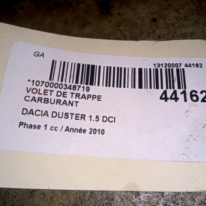 Volet de trappe carburant occasion DACIA DUSTER Phase 1 03-2010->12-2013 1.5 DCI 110ch 788304650R 3
