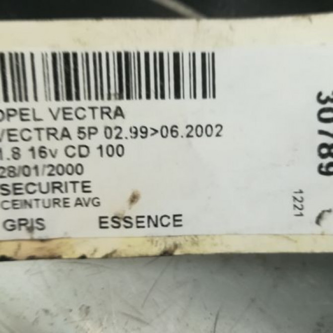 Ceinture avant gauche occasion OPEL VECTRA II Phase 2 02-1999->06-2002 90585863 5