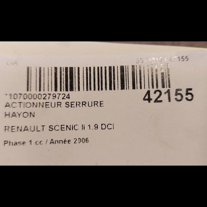Actionneur serrure hayon occasion RENAULT SCENIC II Phase 1 03-2004->09-2006 1.9 DCI 125ch 3