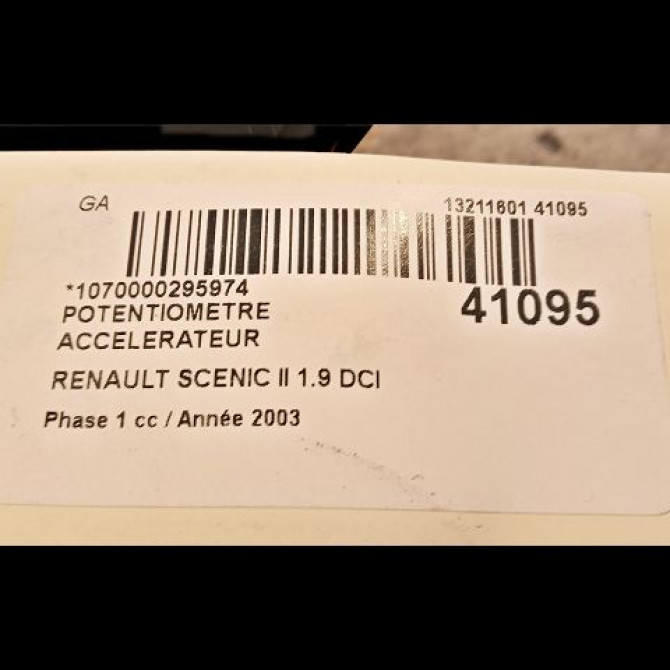 Potentiometre accelerateur occasion RENAULT SCENIC II Phase 1 03-2004->09-2006 1.9 DCI 120ch 4