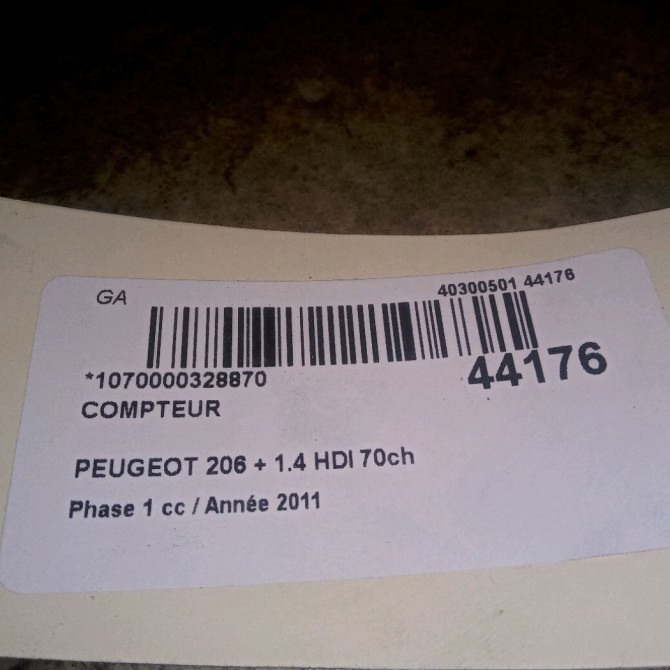 Compteur occasion PEUGEOT 206 + Phase 1 03-2009->05-2013 1.4 HDI 70ch 6103HP 3