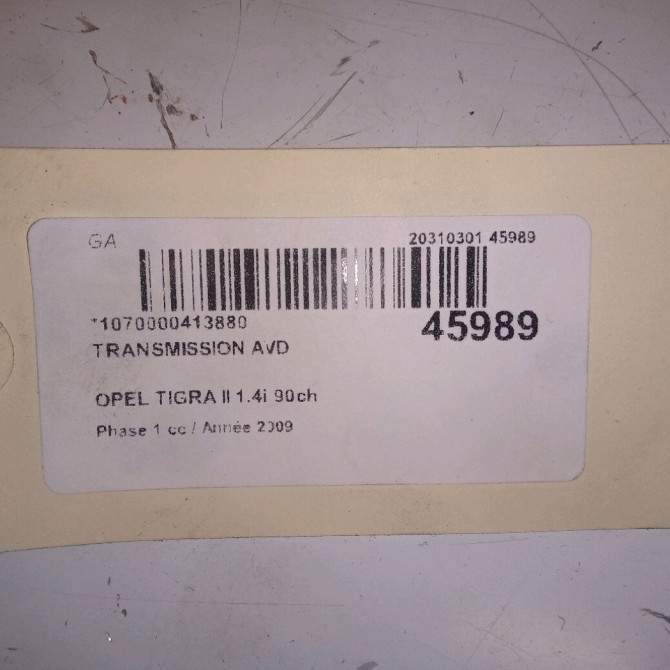 Transmission avant droite occasion OPEL TIGRA II Phase 1 09-2004->... 1.4i 90ch 26095017 5