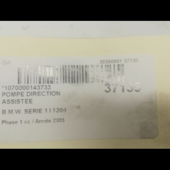 Pompe direction assistee occasion B.M.W. SERIE 1 I Phase 1 05-2004->12-2006 120d 32416768155 3