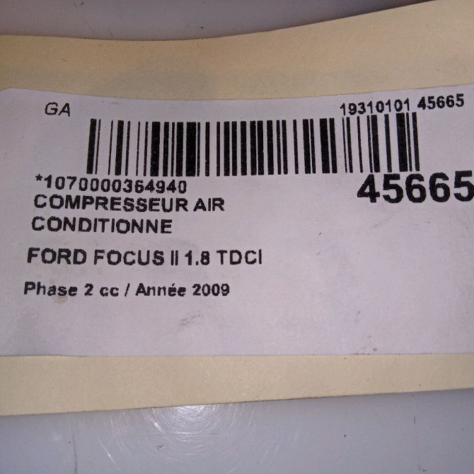 Compresseur air conditionne occasion FORD FOCUS II Phase 2 01-2008->12-2010 1.8 TDCI 115ch 1870517 5