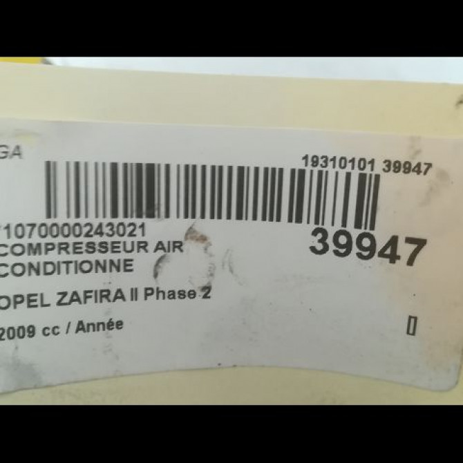 Compresseur air conditionne occasion OPEL ZAFIRA II Phase 2 01-2008->12-2014 95515264 4
