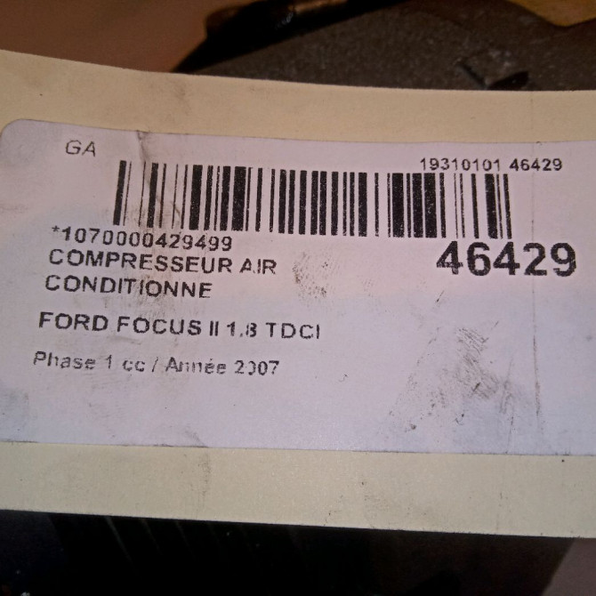Compresseur air conditionne occasion FORD FOCUS II Phase 1 09-2004->12-2007 1.8 TDCI 115ch 1870517 6