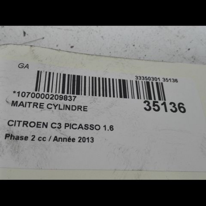 Maitre cylindre occasion CITROEN C3 PICASSO Phase 2 09-2012->... 1.6 HDI 90ch 4601R8 3