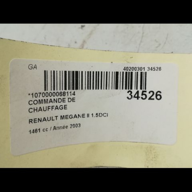 Commande de chauffage occasion RENAULT MEGANE II Phase 1 09-2003->12-2005 1.5 DCI 80ch 7701055146 5