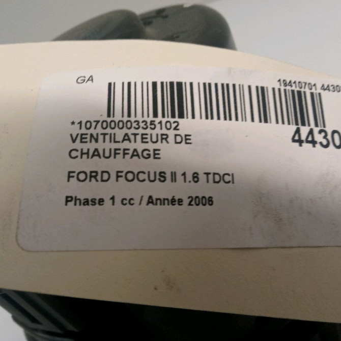 Ventilateur de chauffage occasion FORD FOCUS II Phase 1 09-2004->12-2007 1.8 TDCI 115ch 1379568 3