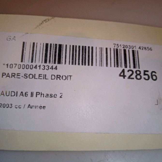 Pare-soleil droit occasion AUDI A6 II Phase 2 07-2001->05-2004 4B08575526S9 4