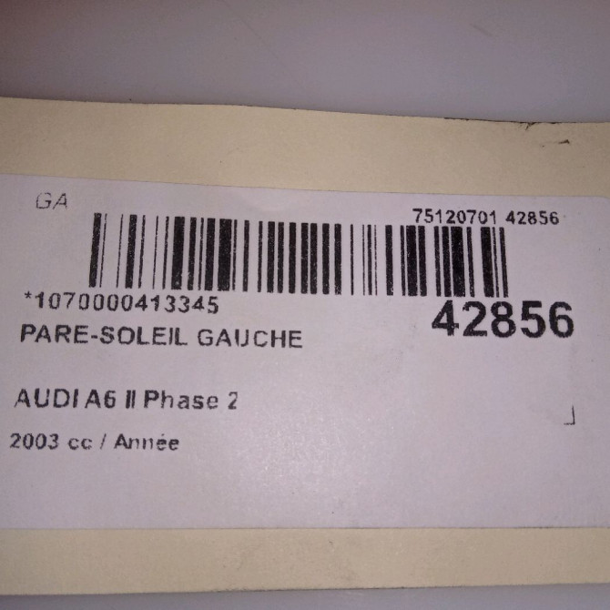 Pare-soleil gauche occasion AUDI A6 II Phase 2 07-2001->05-2004 4B08575516S9 4
