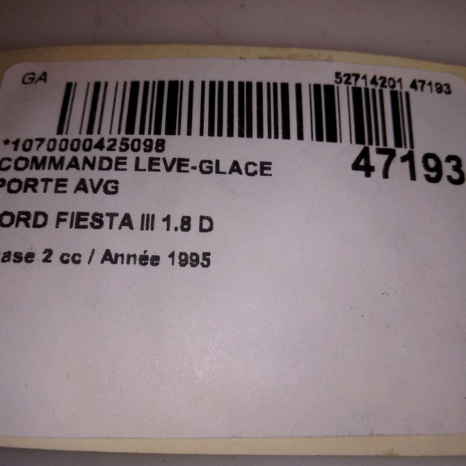 Commande lève-glace porte avant gauche occasion FORD FIESTA III Phase 2 01-1994->10-1996 1.8 D 4