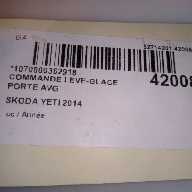 Commande lève-glace porte avant gauche occasion SKODA YETI 4