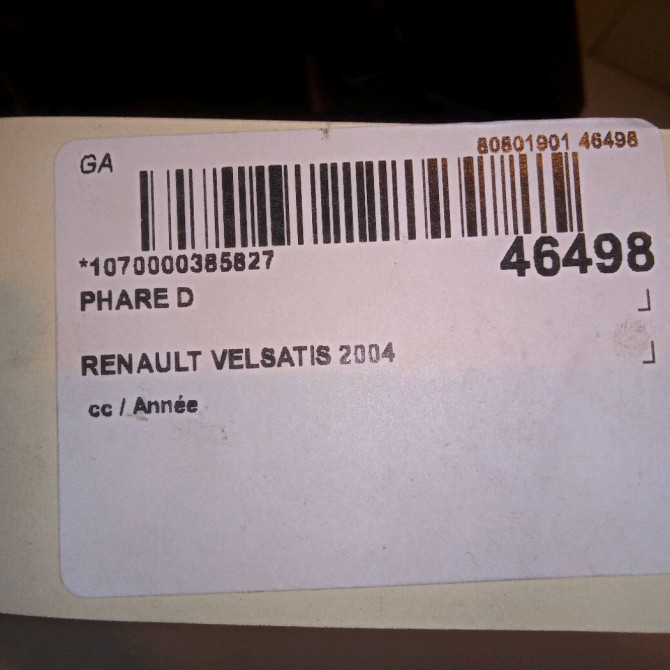 Phare droit occasion RENAULT VELSATIS 7701051092 5