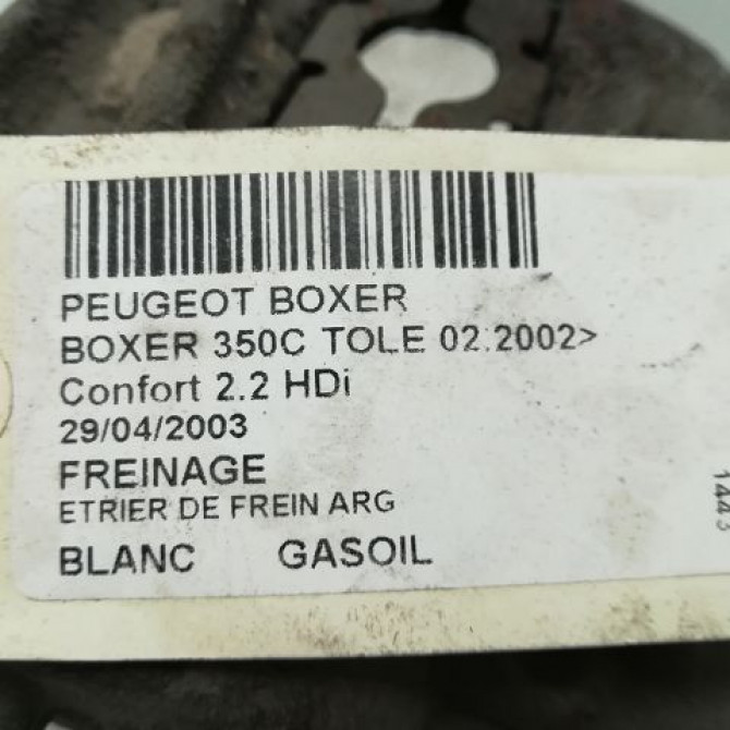 Etrier de frein arrière gauche occasion PEUGEOT BOXER II Phase 1 02-2002->06-2006 2.2 HDI 100ch 1607378680 4