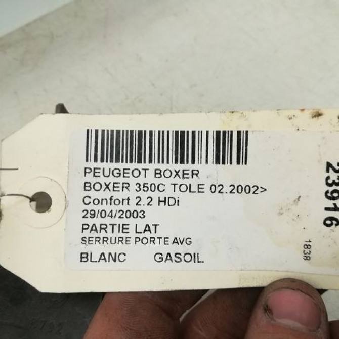 Serrure porte avg occasion PEUGEOT BOXER II Phase 1 02-2002->06-2006 2.2 HDI 100ch 9135N9 3