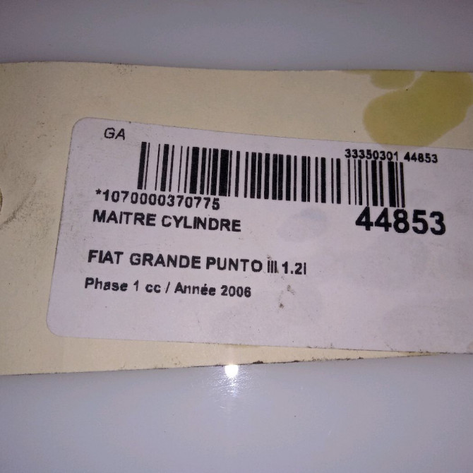 Maitre cylindre occasion FIAT GRANDE PUNTO III Phase 1 09-2005->12-2013 1.2i 65ch 77365715 4