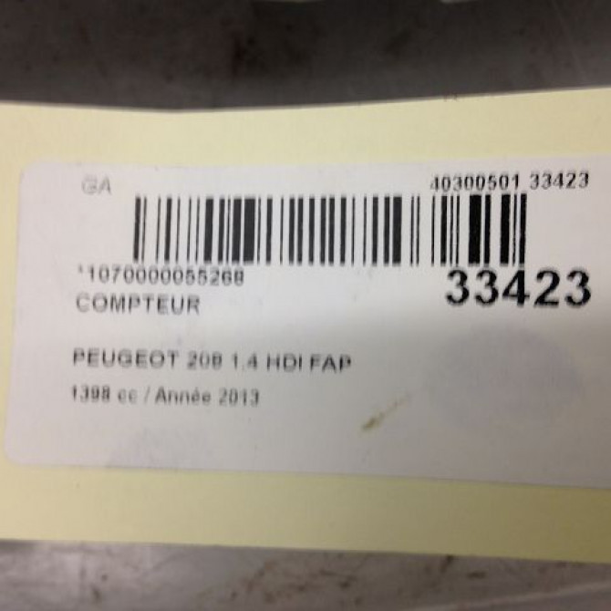 Compteur occasion PEUGEOT 208 208 Phase 1 2012-03-01->2015-09-30 1.4 HDI 68ch 9813869080 4
