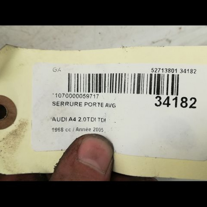 Serrure porte avg occasion AUDI A4 II Phase 2 09-2004->04-2008 2.0 TDi 140ch 401837015 5
