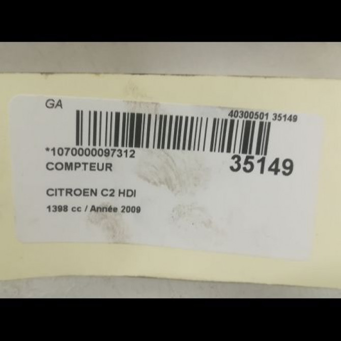 Compteur occasion CITROEN C2 Phase 2 05-2008->12-2009 1.4 HDi 70ch 6105WL 4