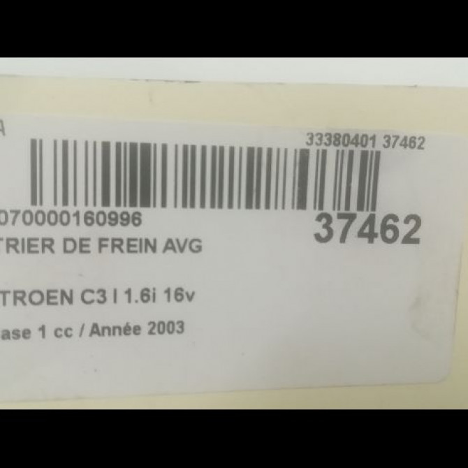 Etrier de frein avant gauche occasion CITROEN C3 I Phase 1 04-2002->10-2005 1.6i 16v 4401E2 3