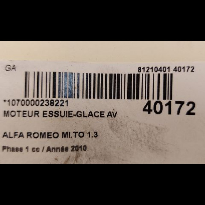 Moteur essuie-glace avant occasion ALFA ROMEO MI.TO MI.TO Phase 1 2008-09-01->2016-12-31 1.3 JTDM 95ch 50545277 3
