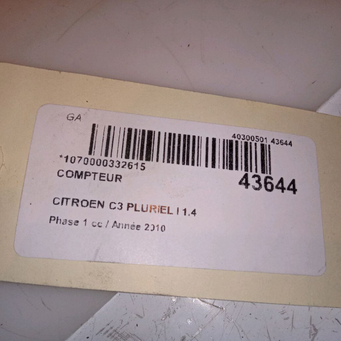 Compteur occasion CITROEN C3 PLURIEL I Phase 1 04-2003->09-2008 1.4 HDi 6105WL 4
