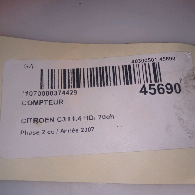 Compteur occasion CITROEN C3 I Phase 2 10-2005->12-2010 1.4 HDi 70ch 6105WL 4