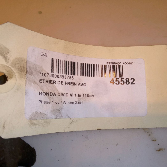Etrier de frein avant gauche occasion HONDA CIVIC VI Phase 1 03-2001->12-2003 1.6i 110ch 45019S5AJ02 4